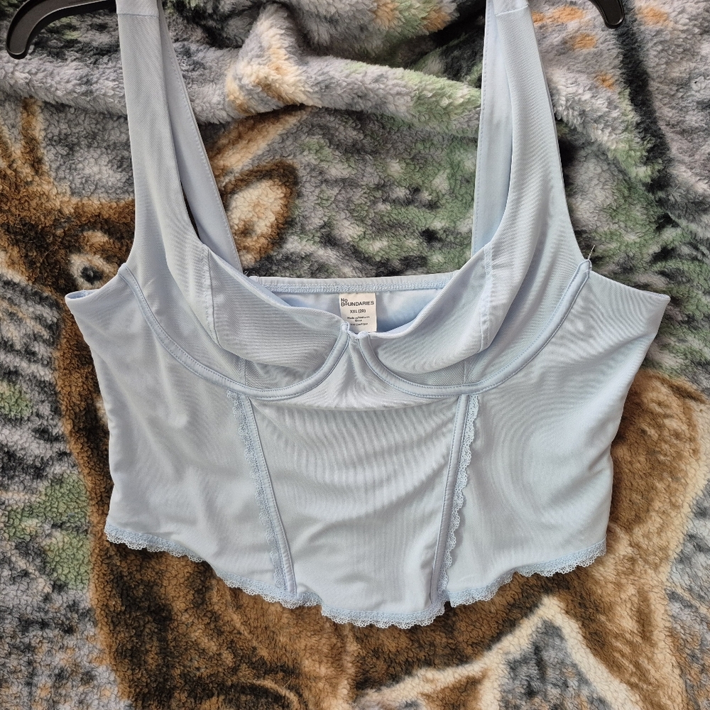 Baby Blue Corset Crop Top